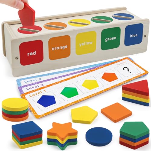 Wooden Sorting Toys Montessori Color & Shape...