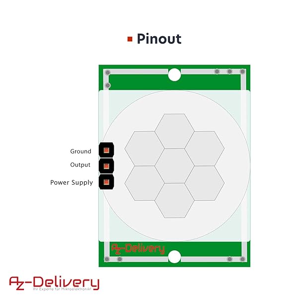AZDelivery 3 x Sensori di movimento HC SR501 PIR Modulo di rilevazione di movimento compatibile con Arduino incluso un E Book