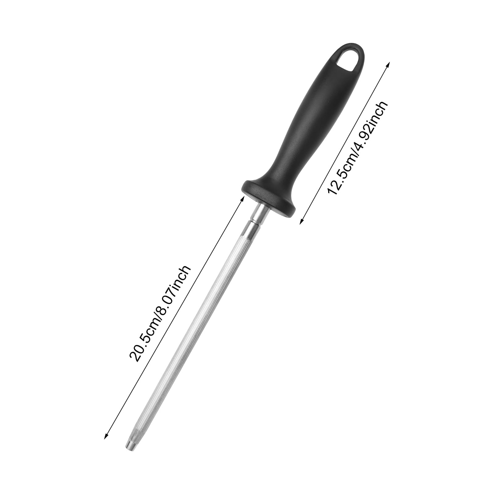 HENGBIRD affilacoltelli acciaino professionale Acciaio professionale al carbonio da 8 pollici con fori a uncino, utilizzato per la manutenzione quotidiana dei coltelli da cucina affila coltelli