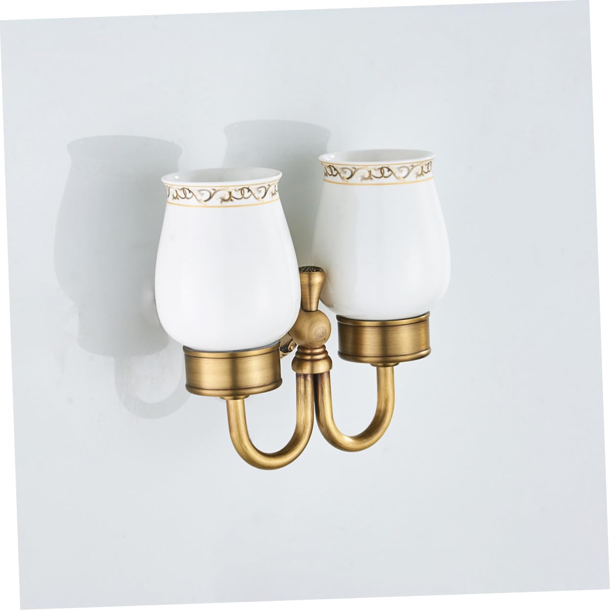 Portavasos Doble De Cobre Antiguo para Cepillos De Soporte De Pared para Tazas De Cerámica para Decoración De Baño