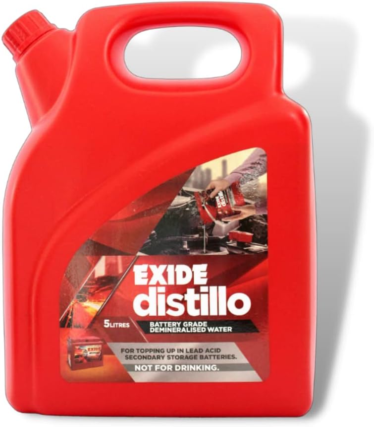 Exide® Distilled Water, 5 Liters (100% TDS and PH Tested).