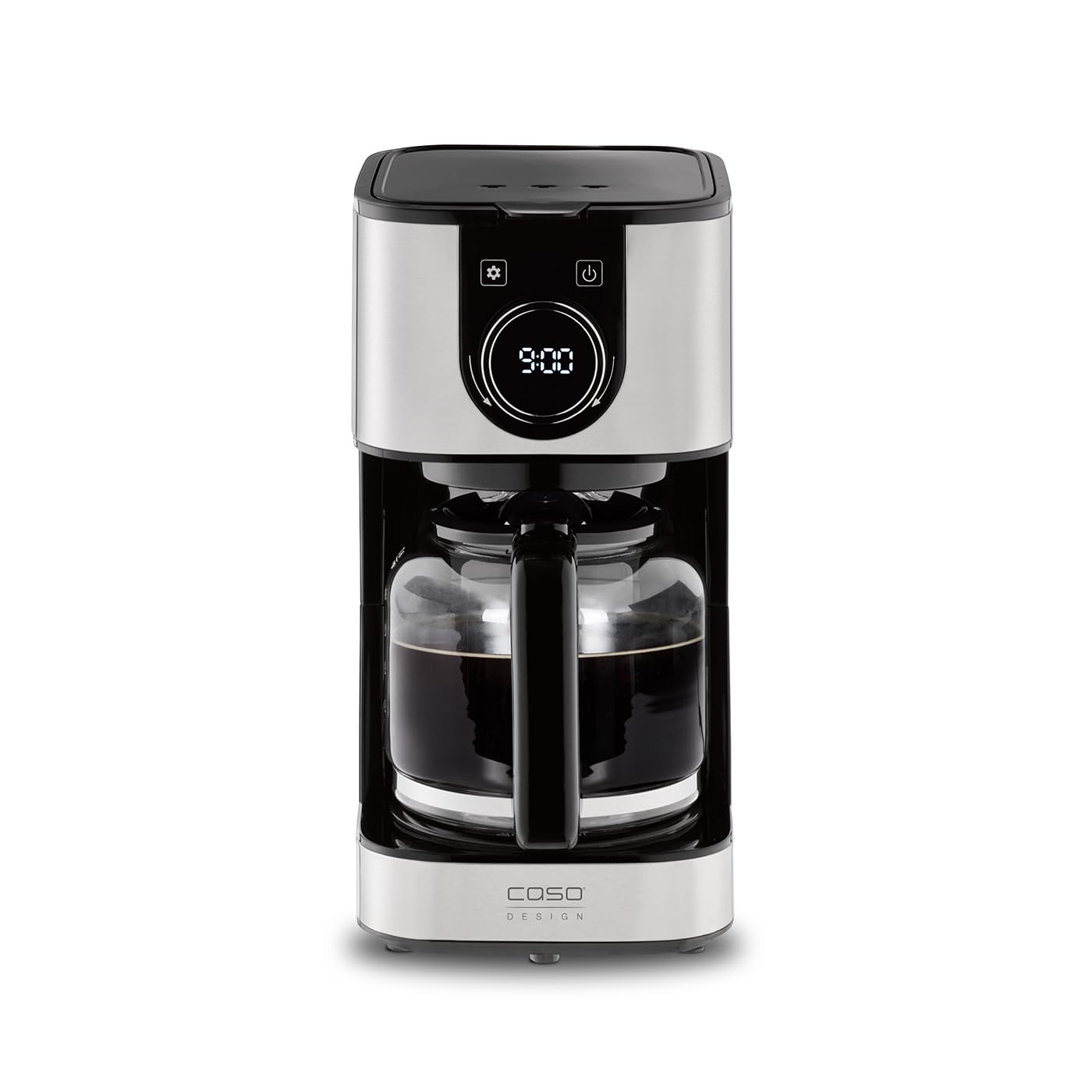 CASO Selection C 12 - Cafetera de goteo con función mantener caliente, Capacidad de 1,5L para 12 tazas, 900W de Potencia, temporizador, Pantalla táctil, incluye jarra de café de vidrio
