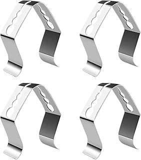 4 Pieces Thermometer Probe Holder Thermometer Probe Clip Stainless Steel Thermometer Probe Clip Holder Grill Probe Clip Meat Probe Clips for Temperature Readings, Silver