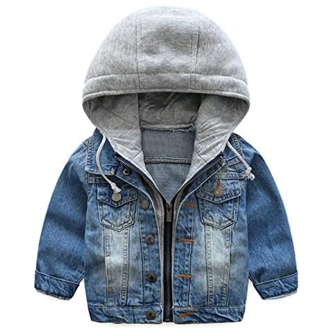 Kids Denim Jacket Boys Jacket Coat Causal Outerwear Zipper Overcoat Spring Autumn Outerwear Loose Fit Long Sleeve, 1-7 Years Cover