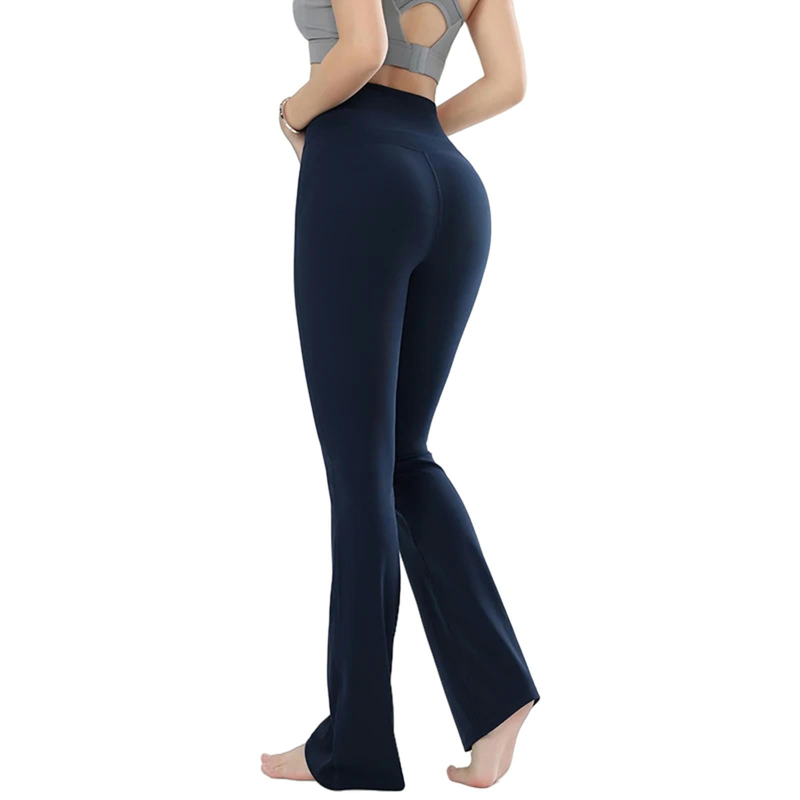 VALGRE Legginsy dla kobiet UK damskie legginsy wąskie spodnie do jogi damskie spodnie z wysokim stanem szerokie nogawki sportowe spodnie dzwonowe oddychające - khaki-s