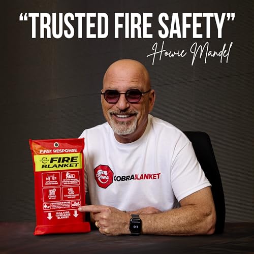 Mart Cobra Emergency Fire Blanket for Home and Kitchen - 2 Pack, 40” x 40” Fire Suppression Blankets for Safety