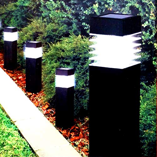 Sogrand Solar Garden Bollard Lights Outdoor Pathway Decorative Light Super Bright 10 Lumen Warm White LED Lamp Waterproof Christmas Decorations Landscape Lighting for Yard Path Walkway 4Pack