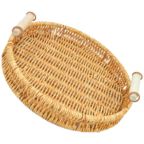 Cesta de almacenamiento tejida a mano con madera para cocina uonlytech 2
