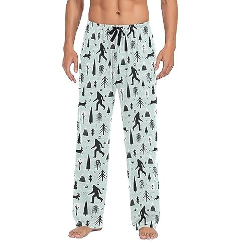 JHKKU Bigfoot Sasquatch Pajama Pants for Men's Lounge Pants Soft Comfy Lightweight Pjs Bottoms with Pockets Drawstring, XX-Large Cover