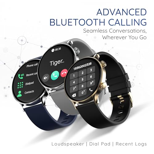 Image of Pebble Vast 1.43' (3.63 cm) Amoled Display, Always On Display, Bright HD Display, One Time BT Connect, BT Calling, Health Suite, Multi Sports Modes, Premium Build - Midnight Gold