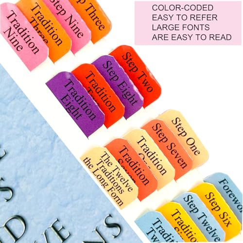 Onglets plastifiés code couleur pour Douze Étapes et Traditions - 4