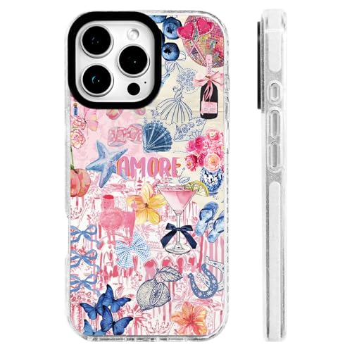 Coque luxueuse iPhone 16 Pro en TPU souple au design collage artistique