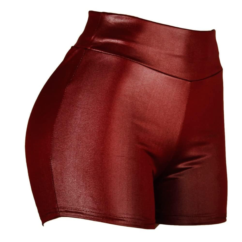 Women's Faux Leather Shorts High Waist Sexy Shorts Hot Pants