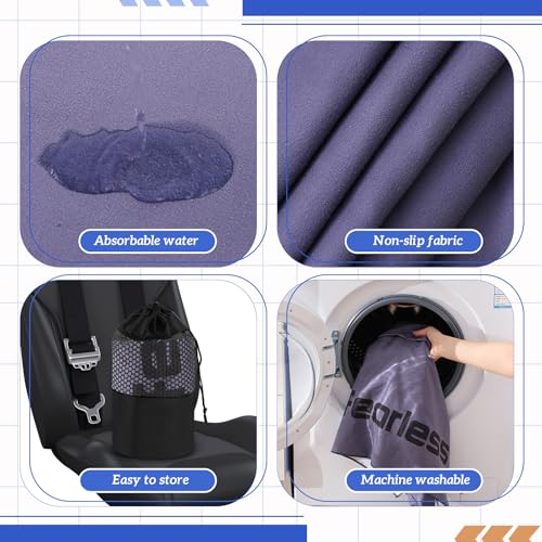 Image of Hahafelt 2 Pack Car Seat Towel Cover with Storage Bag, Gray | 63 x 32 in Car Towel Seat Cover Non Slip Waterproof, Gym Workout Swimming Running, Machine Washable Sweat Absorbent Protector