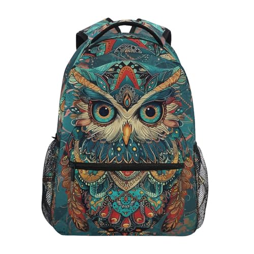 Boho Vintage Owl (10) Laptop Backpack for Women Men, Personalized College Bookbag Travel Bag Casual Daypack back packs - Main Image