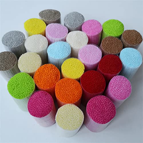 Image of Yglnden 12 Rolls Latch Hook Kit Colorful Yarn Bundles Cut Rug DIY Latch Hook for Handmake Craft Sewing Knitting for Adults (Yellow #12)