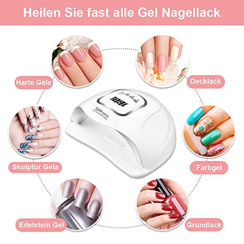 150W Nageltrockner, UV LED Nagellampe für Gelnägel, mit 10/30/60/99s Timer Einstellungen Infrarot Sensor LCD Display… – Bild 3