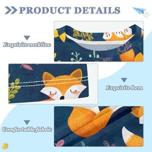 ALAZA Kids Rash Guard Boys Toddler Swim Shirts Short Sleeve Orange Fox Cute UPF 50+ 3T3