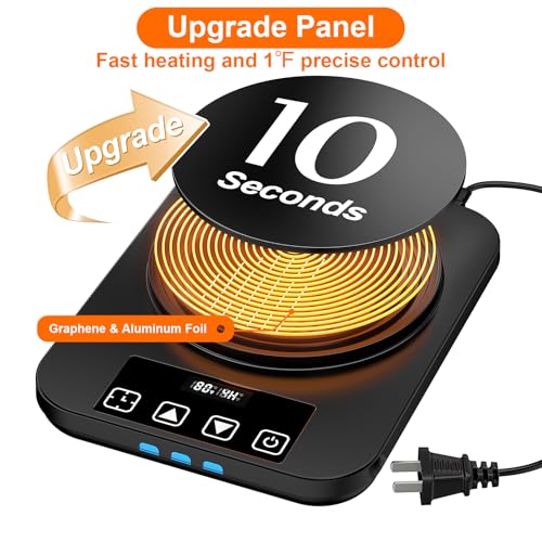 Image of Sourdough Starter Warmer Mat - 24H Timer - Precise 1F Thermostat Control (70-110F) - Smart Memory Warming On /Off - Warming Heating Pad for Sour Dough Starter (Black)