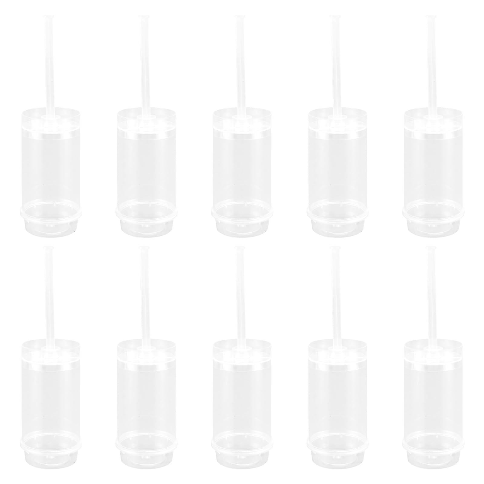 Cabilock 40pcs Cake Push Pop Containers Pusher, Up Cake Shooter, Round Pops Plastic Clear Mold With Lids for Birthday Bakery Kitchen Home- 17x5cm