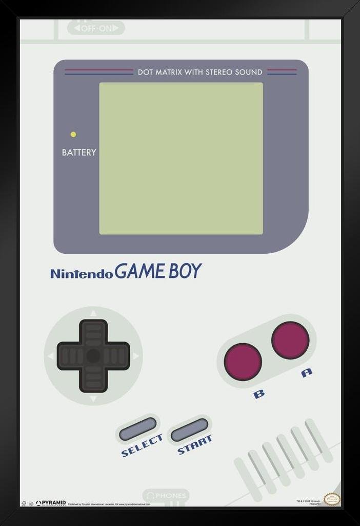 Pyramid America Nintendo Game Boy Video Game Black Wood Framed Poster 14x20