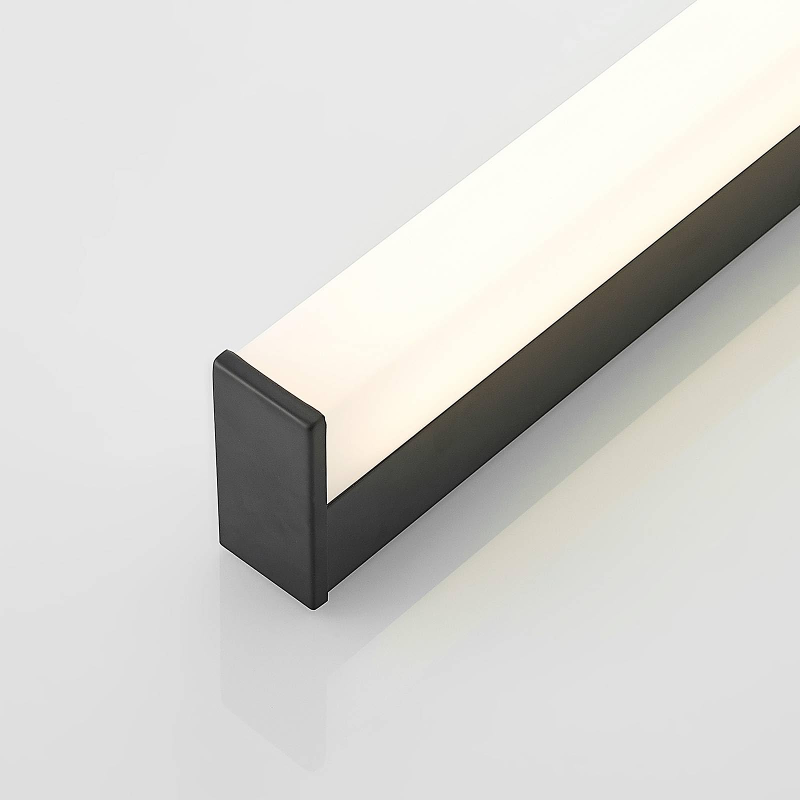 Lindby LED Wandleuchte, Wandlampe Bad Ulisan (spritzwassergeschützt (Modern) in Schwarz aus Aluminium (1 flammig) - Wandleuchten Spiegelleuchte Badezimmer Wandbeleuchtung Badezimmerleuchte