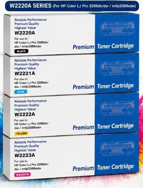 222A Toner Cartridge Pack of 4pcs Set Compatible with HP Color LaserJet Pro MFP 3203dw and HP Color LaserJet Pro MFP 3303sdw Printers (Black,Cyan,Yellow,Magenta)-picture-16