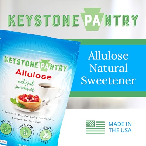 Image of Allulose Sweetener 2lb, Keto Sugar Substitute, Zero Calorie Non-GMO Vegan | Keystone Pantry. Gluten, Soy & Sugar-Alcohol Free. Measures like sugar. Keto, diabetic & coffee friendly.