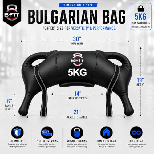 Image of B Fit Upgraded Bulgarian /Round Training Bag for Fitness Gym Training, Cross fit, Wrestling, Judo, Grappling, MMA, Full Body Workout.