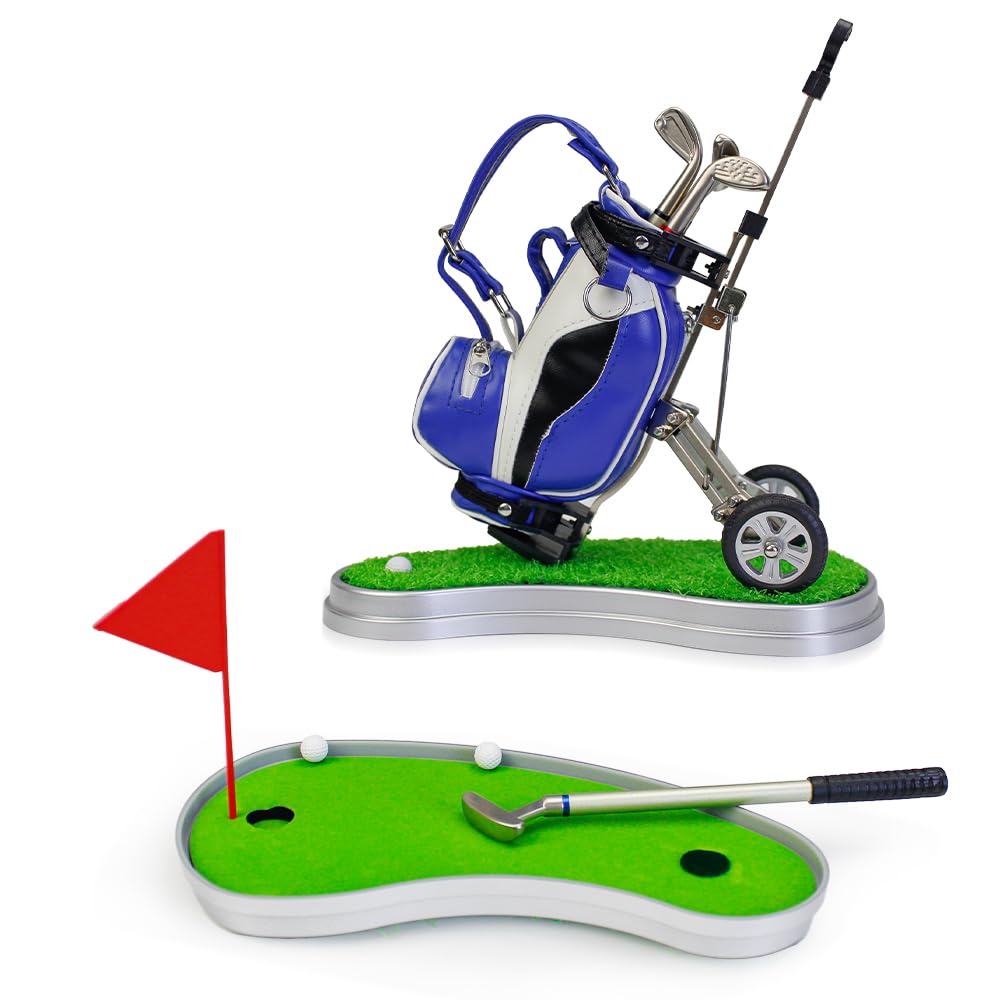 Kofull Set Regalo da Golf Penne a Forma di Mazze da Golf Penne da Scrivania Fantasy (Verde)