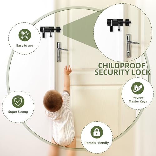 Image of Alise 4 Inch Slide Lock SUS304 Stainless Steel Gate Latch, Slide Bolt Latch,Thickened Heavy Door Latch Lock, Black Barrel Bolt Latch, Security Slide Latch Lock for Outdoor Fence,Window,Shed Door