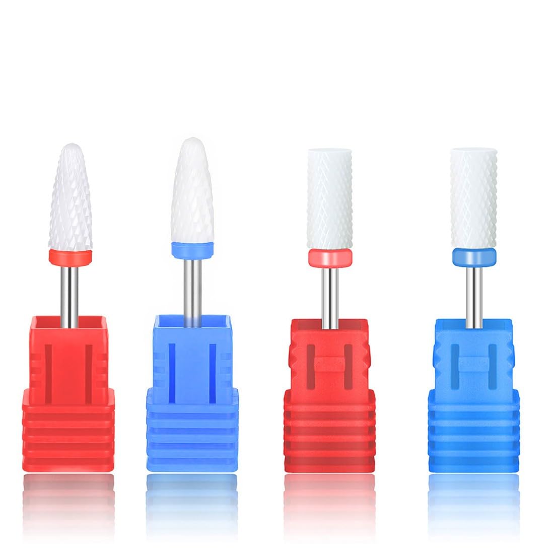 4 Pezzi Punte Fresa Unghie In Ceramica Per Manicure Pedicure Professionale, Set di punta levigatrice unghie, Punta Fresa Rimozione Gel, Fresa Per Cuticole E Unghie Naturali O Ricostruite