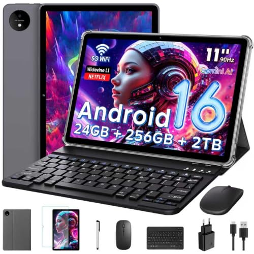 Raemond 11 Zoll Android 16 Tablet mit Gemini AI, T7250 Octa-Core, 24 GB RAM + 256 GB ROM(2 TB TF), 16 MP + 8 MP… – Ansicht 1