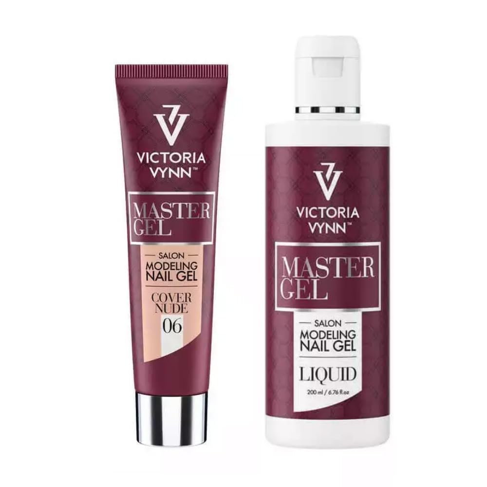 Victoria Vynn Master Gel liquide 200 ml & UV LED Acryl Builder 06 Cover NUDE 60 ml - Kit professionnel pour manucure de 