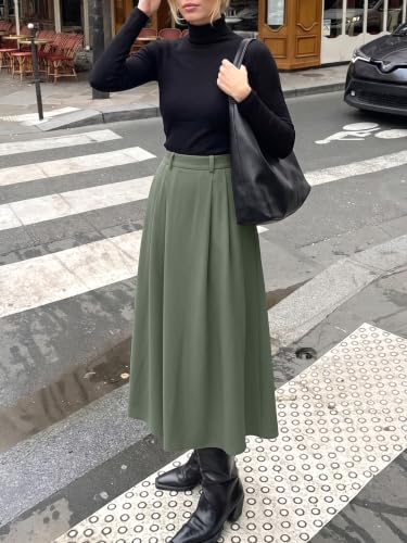 Image of Casly Lamiit A-Line Midi Skirts for Women Business Skirt