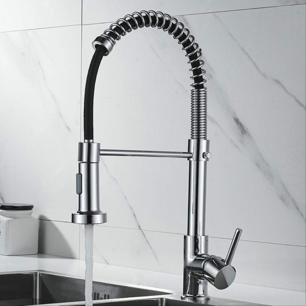 Brass Black Kitchen Faucets Deck Mounted Mixers Taps 360 Degree Spring Flexible Sink Faucet Tap Hot Cold Chrome