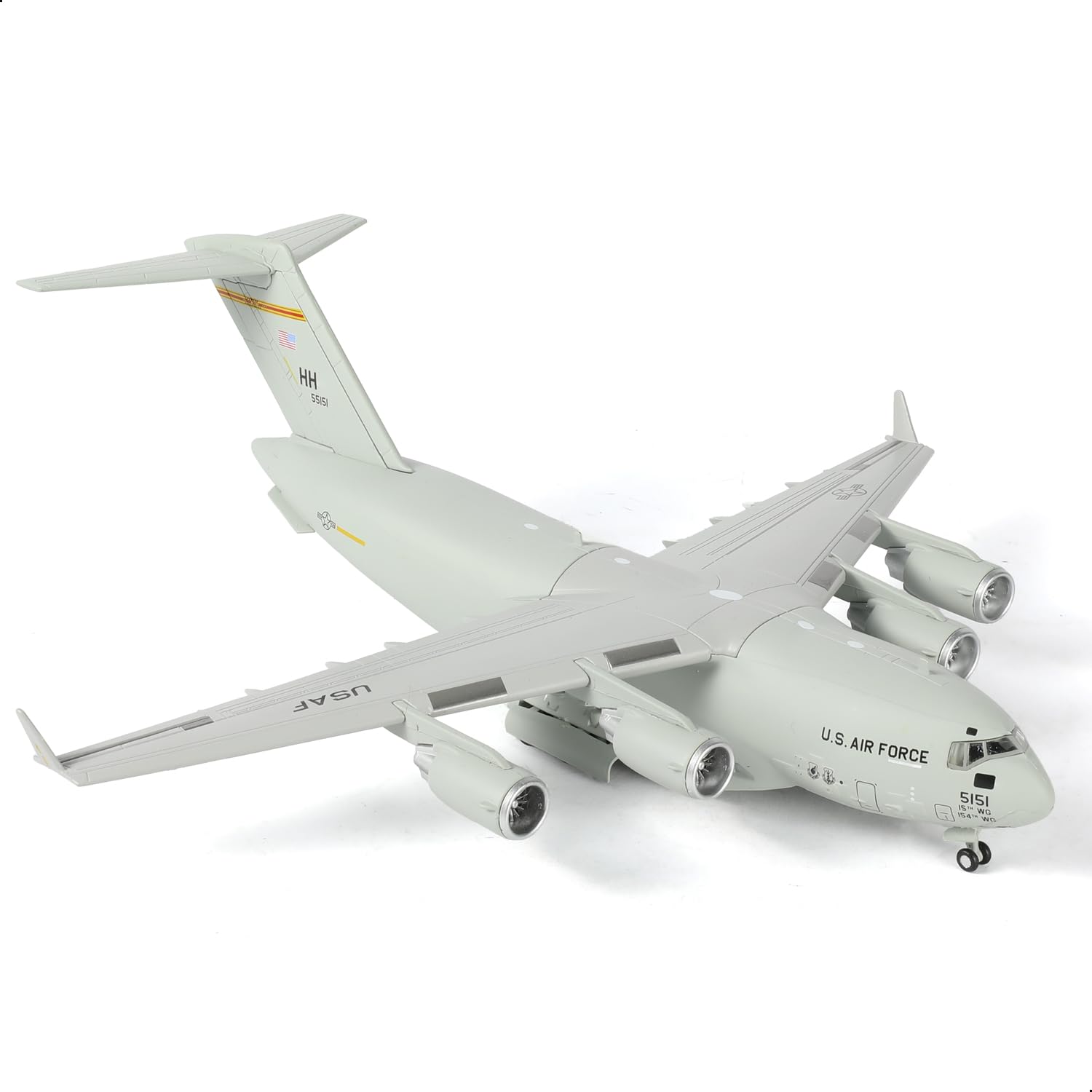NUOTIE 1/200 C-17 GlobemasterⅢ Diecast Airplane Model Kits with Stand Harbor-Hickam AFB Transport Metal Airplane Model Pre-Build Military Aircraft (535th Airlift Squadron)