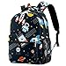 Mochila de viaje con estampado de cohete para estudiantes, mochilas de viaje para mujeres, casual, para hombres, bolsas al aire libre, Multicolor-1