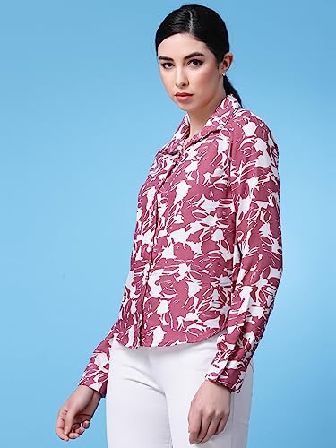 Image of OOMPH! Women's Cotton Regular Fit Floral Button Down Shirt