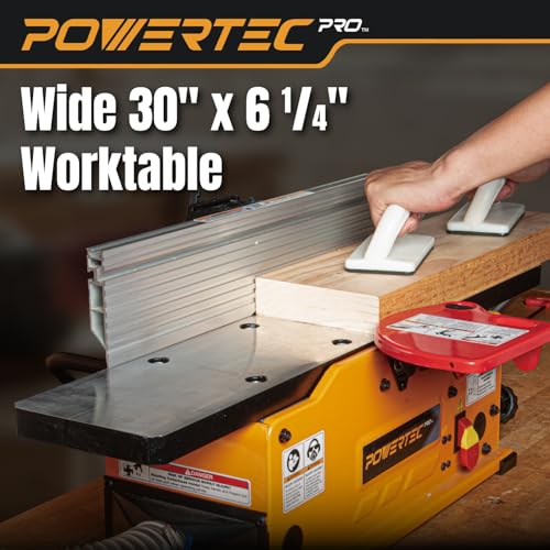 POWERTEC PRO 6-Inch Benchtop Jointer - 10-Amp, 2-Blade Wood Jointer for Woodworking with Adjustable Fence and Dust Port (BJ603) - Image 6