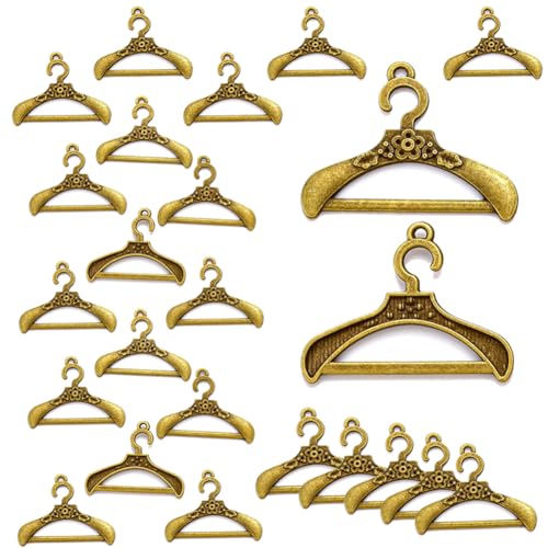 AKOAK 24 Pcs Vintage Hanger-Shaped Charm Pendant DIY Necklace Bracelet