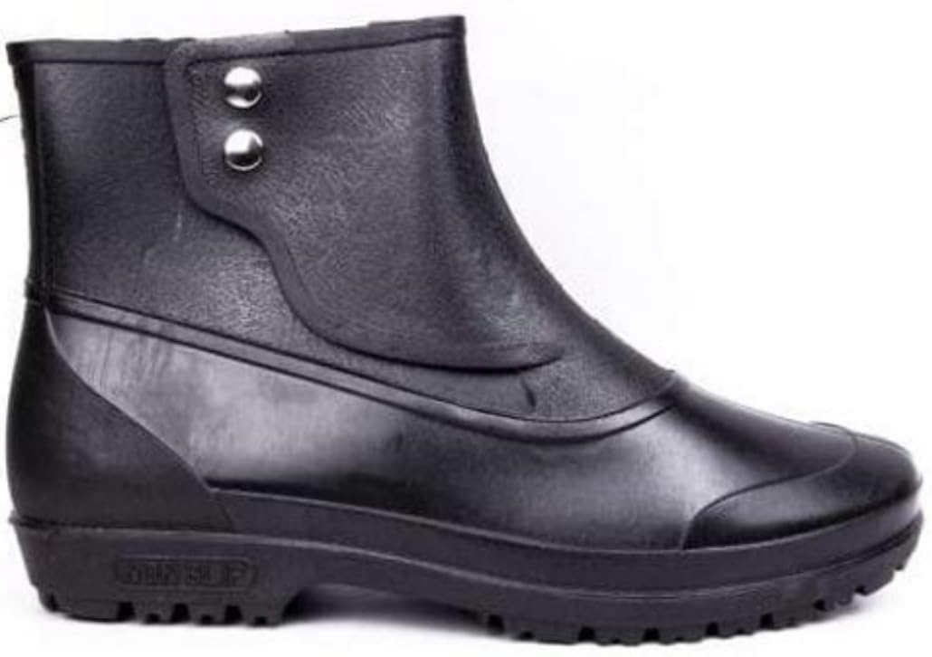 HILLSON 7 Star Water Gumboots with 2 Button Mid Ankle Soft and Flexible PVC Upper (2 Button Gumboots, Numeric_7) Black (B0C9N42JYG) Amazon Price History, Amazon Price Tracker