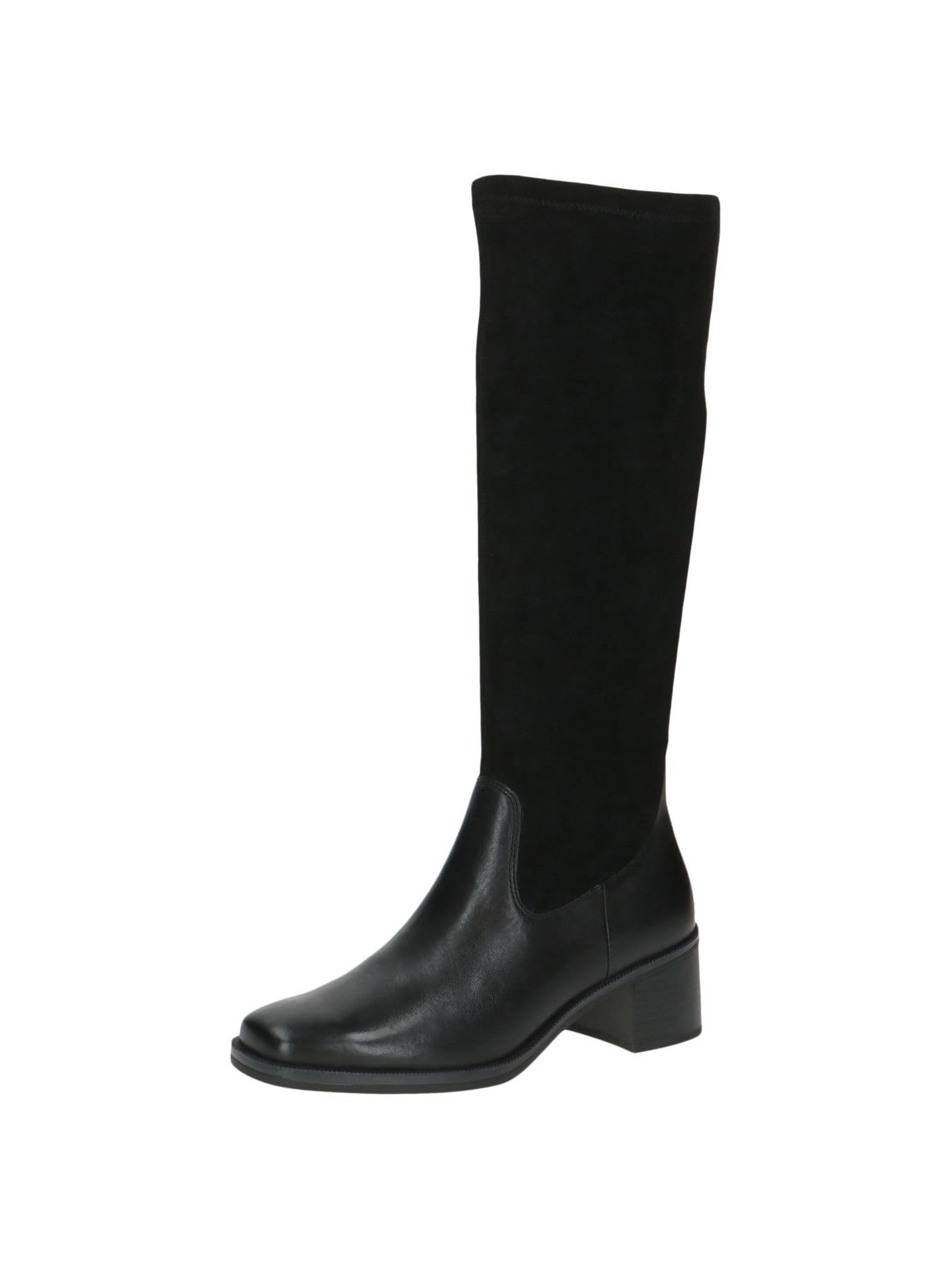 Caprice Women's tall heeled boots elegant comfortable, Black (Black Comb), 3.5 UK