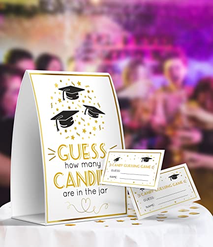 Graduation Party Game, How Many Candies Are In The Jar-1 Sign + 50 Cards, Graduation Decorations, Graduation Party Game, Grad Party Idea - 01 - image 4