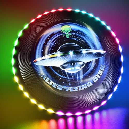 IEEILULU Ultimate Frisbee, Frisbee Lumineux, Frisbee avec 12 Effets Lumineux, Réutilisable, LED Frisbee Compétition Funsport pour Adultes Enfants Plage Pelouse Extérieur