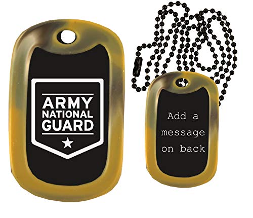Army National Guard - Custom Military Dog Tags - Personalized Engraved Colored Anodized Aluminum Dog Tag Necklace Deployment Boot Camp