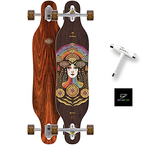 Arbor Collective Solstice Collection Skateboard Bundled with Swell Skate-Tool + Crate White Shark Sticker (Axis 37 Solstice)