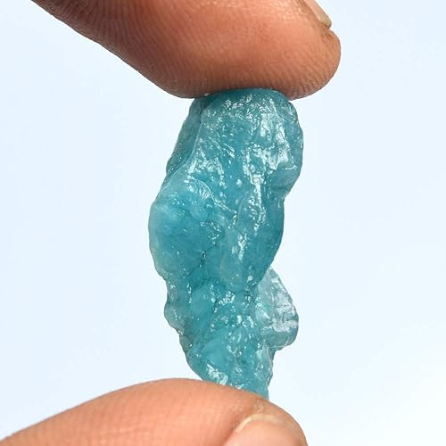 Miniatura 2 de GEMHUB Aguamarina azul cielo natural, 15.50 qt. certificado de energía curativa, piedra mineral de aguamarina en bruto, Gema, Brasil - Aguamarina