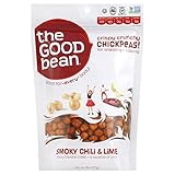 The Good Bean Crunchy Chickpeas - Chili Lime - Resealable Bag - Roasted Chickpea Beans - Vegan Snack with Good Source of Plant Protein and Fiber, 6 Oz (Pack of 6)
