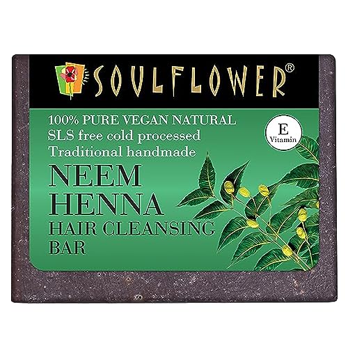 Image of Soulflower Neem Henna Shampoo Bar Soap, 150g